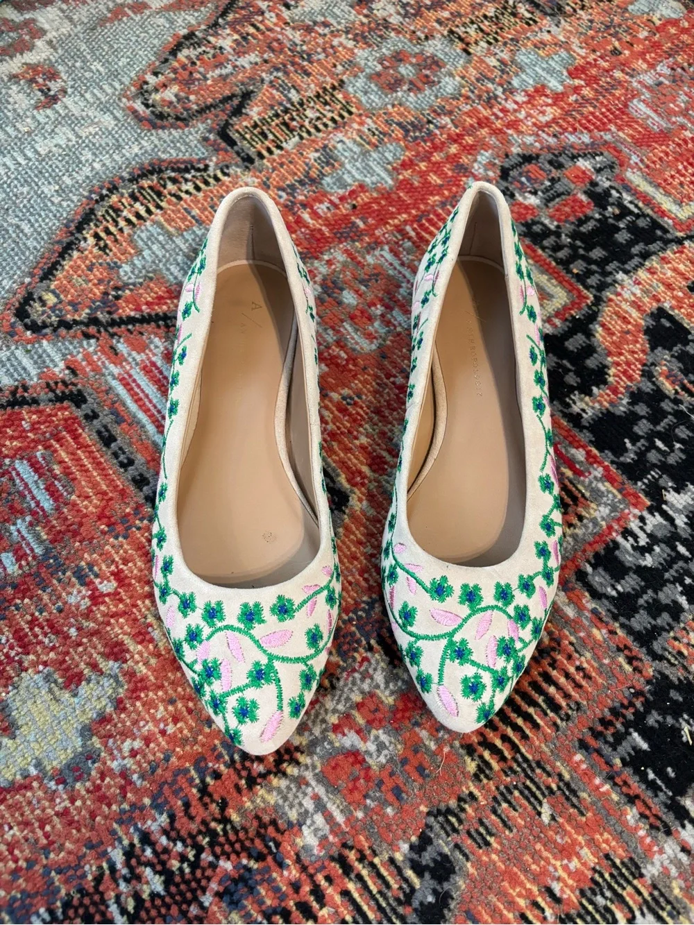 Anthropologie Floral Vine Ballet Flats